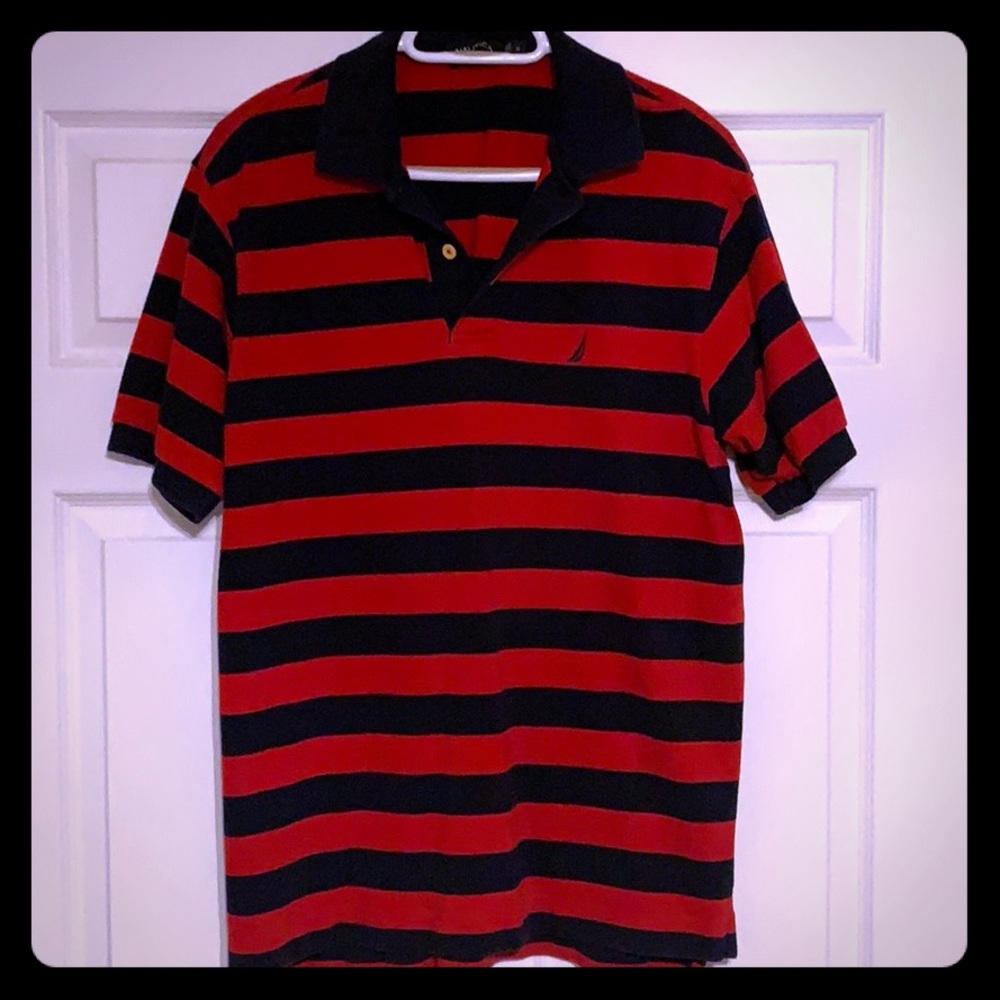 Nautica mens polo - Red & Blue stripe
